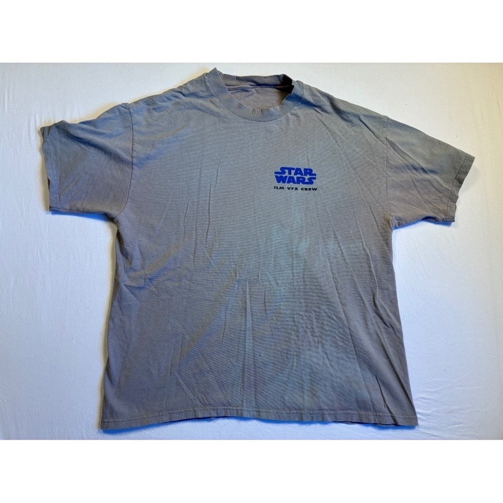 Star Wars Episode I ILM VFX Crew Men Gray Graphic Tee Shirt Large Vintage 90s
